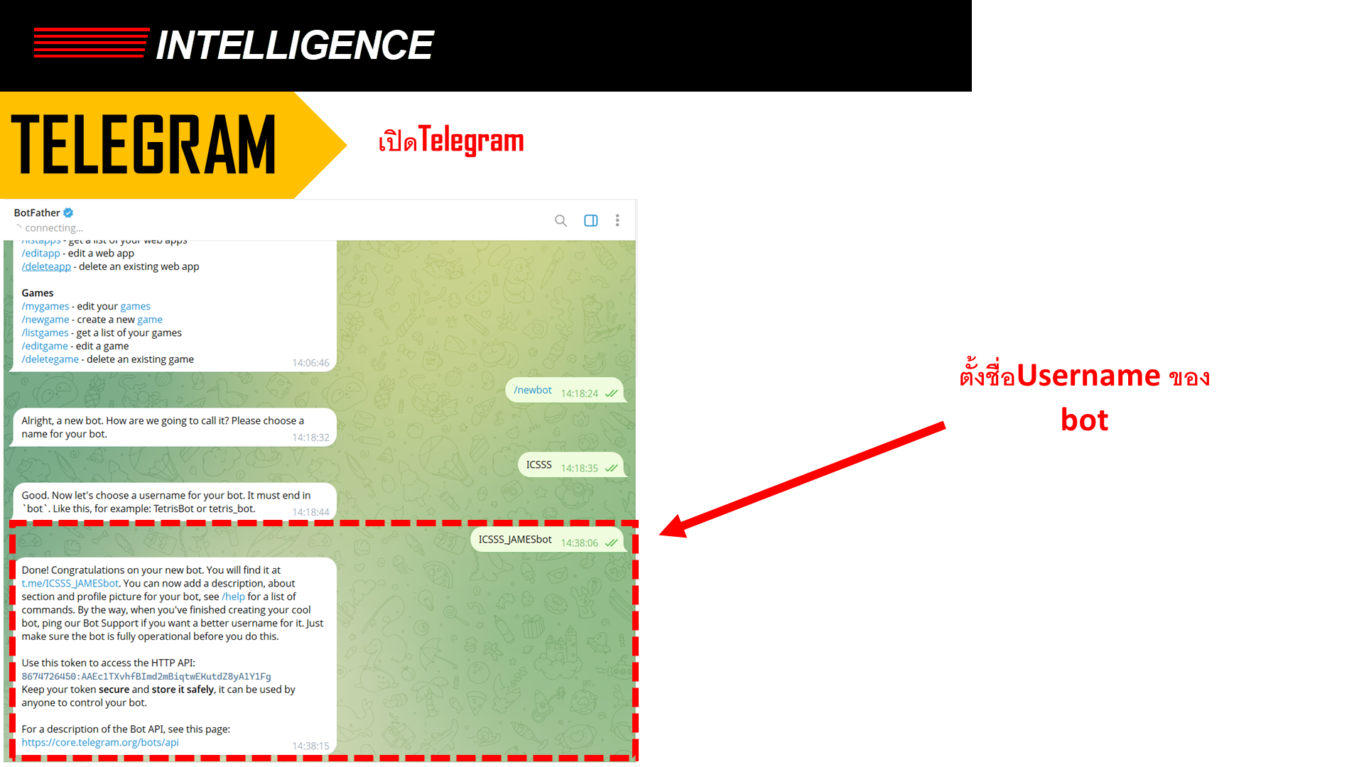 Slide 24: ตั้ง Username Bot